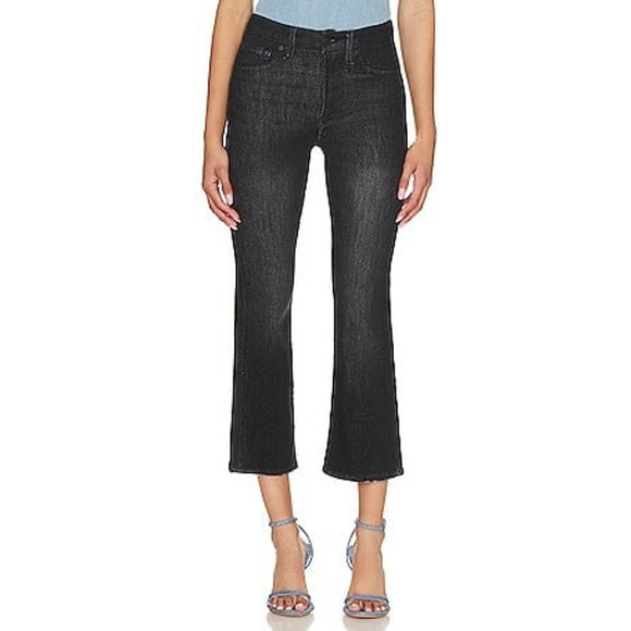 Good American Denim - NWT GOOD AMERICAN Good Legs Black Crop Mini Boot Jeans